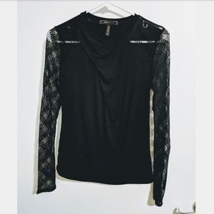 BCBGMaxAzria Norma Lace Sleeve Top